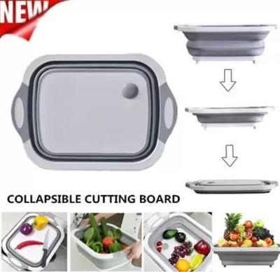 BSVR Premium Cutting Board/Washing Bowl,Fruit Vegetable Basket 96 Silicone, Plastic Cutting Board