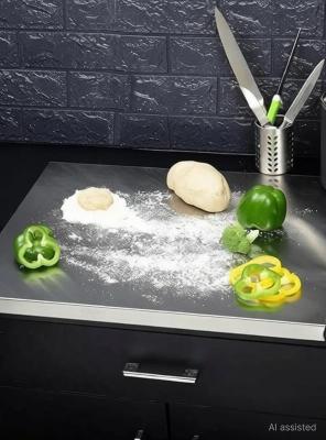 AmarIndustries SS 304 Chopping Cutting Board compatible on Kitchen Platform Stainless Steel Cutting Board