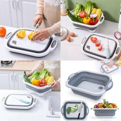 BSVR Premium Cutting Board/Washing Bowl,Fruit Vegetable Basket 25 Silicone, Plastic Cutting Board