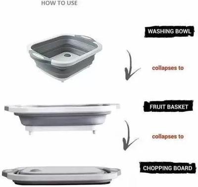 NKPR Premium Chopping Board/Washing Bowl,Fruit Vegetable Basket _97 Silicone, Plastic Cutting Board