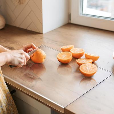 Wizzartprints Cutting Board with Counter Lip Clear Cutting Boards for Kitchen Counter Iron Cutting Board