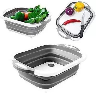 NKPR Premium Chopping Board/Washing Bowl,Fruit Vegetable Basket _76 Silicone, Plastic Cutting Board
