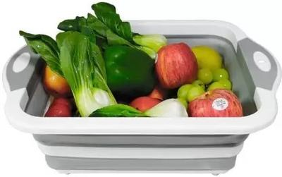 NKKL Premium Cutting Board/Washing Bowl,Fruit Vegetable Basket 04 Silicone, Plastic Cutting Board