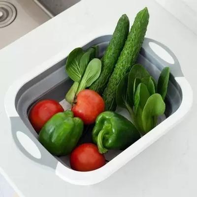 NKPR Premium Chopping Board/Washing Bowl,Fruit Vegetable Basket _63 Silicone, Plastic Cutting Board