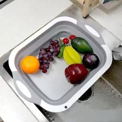 BSVR Premium Cutting Board/Washing Bowl,Fruit Vegetable Basket 82 Silicone, Plastic Cutting Board