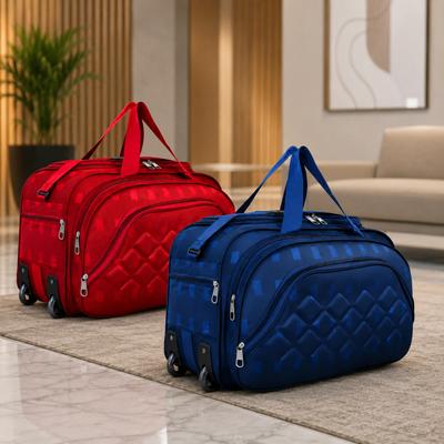 Travel Bags (Expandable) Combo Travel Luggage Bags Fabric Cloth Travelling Duffle Duffel With Wheels (Strolley)