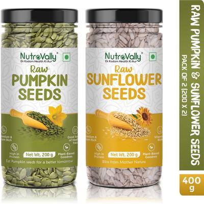 NutroVally Pumpkin & Sunflower Combo for Weight Loss | Magnesium & Minerals Rich Diet Snack Pumpkin Seeds, Sunflower Seeds