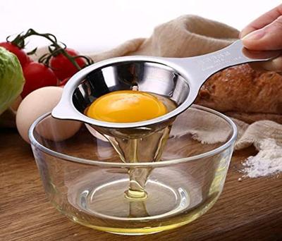Eletree Egg Divider for Kitchen Baking Gadget White Yolk Filter Easy to Remove Egg White Stainless Steel Egg Separator