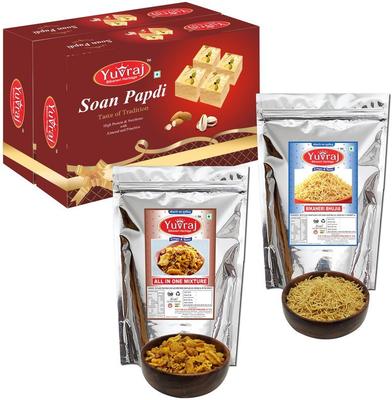 Yuvraj Food Product Festive Sweets and Namkeen Combo (1600gm) Pack Of 4 Combo