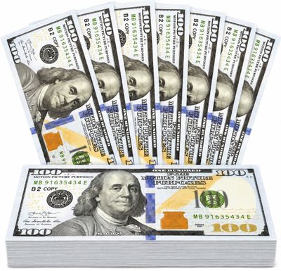 Giftzay 100 Pcs Fake Dollar Notes Pretend Play Toy