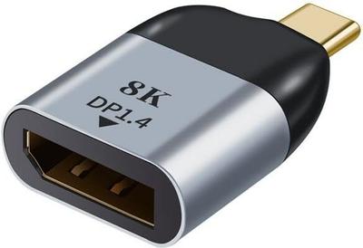 RuhZa USB C to DisplayPort Adapter Connector, UHD Type C Male to DP 1.4 Female Gaming Adapter