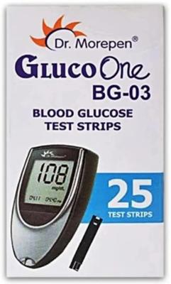 Dr. Morepen BG03 Blood Glucose Test Strips 1X 25 Glucometer Strips