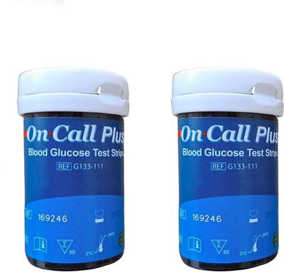 On Call Plus Code Strips 100 Glucometer Strips - 100 Glucometer Strips