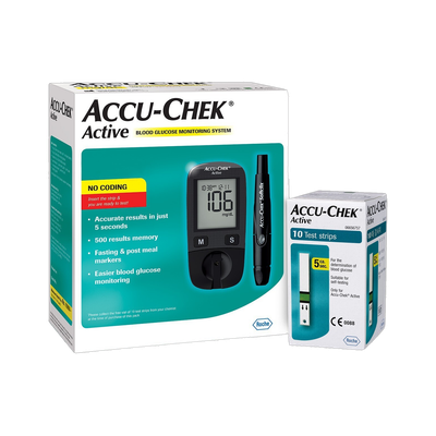 ACCU-CHEK Active Glucose Monitor with 10 Strips Glucometer