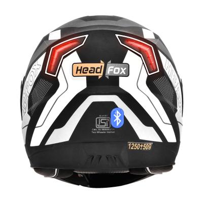 HEADFOX Smart Bluetooth N2 Air 7 Music | Calls | GPS | Waterproof | Voice Asst. Road DV Motorbike Helmet