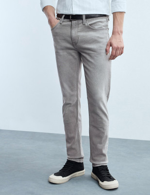 FLYING MACHINE Men Tapered Fit Mid Rise Grey Jeans