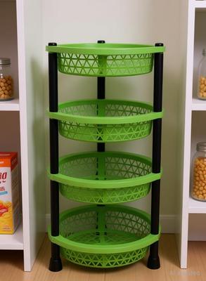 Muenterprises Fruits/Vegetables Kitchen Rack Plastic 4Layer Multi-purpose Kitchen Storage Basket Kitchen Rack