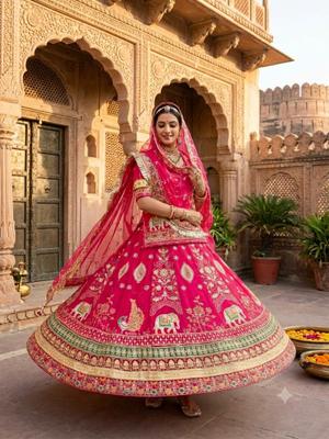 Man Fashion Embroidered Semi Stitched Rajputi Poshak