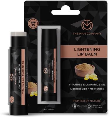 THE MAN COMPANY Lightening Lip Balm | Vitamin E, Liquorice & Coconut Oil | Provides Lip Care Coconut