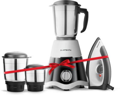Longway Super Dlx with Kwid 1100 Watt Dry Iron Combo 500 W Juicer Mixer Grinder