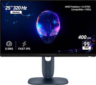 DELL Alienware Series 63.5 cm (25 inch) Full HD LED Backlit IPS Panel with AMD FreeSync Premium, 2 HDMI, DP1.4, USB 5Gbps 3 Ergonomic, 1000:1 Contrast, 99% sRGB, 400nits Brightness Gaming Monitor (AW2525HM)
