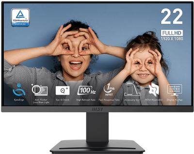 MSI PRO Series 54.48 cm (22 inch) Full HD LED Backlit VA Panel with EyesErgo Technology, VESA Mountable, 99% SRGB, Anti-Flicker, Eye-Q Check, Tilt Adjustable Business Monitor (MP223 E2)