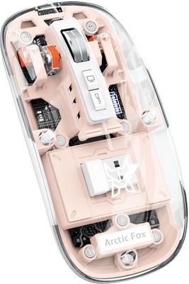 Arctic Fox Pureview Transparent Wireless and Bluetooth Rechargeable Mouse Ambidextrous Optical Gaming Mouse