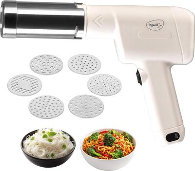 Pigeon Electric Rechargeable Idiyappam, Noodle Maker With 6 Moulds, Dough Press Spaghetti and Pasta Maker