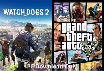 GTA 5 Watch Dogs 2 Combo Pc Game (Offline Only) Full Games No CD/DVD/Code Complete Edition