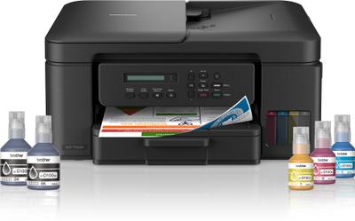 brother DCP-T730DW Multi-function WiFi Color Ink Tank Printer (Color Page Cost: 0.4 Rs. | Black Page Cost: 0.1 Rs. | Borderless Printing) Print, Copy & Scan, Auto Duplex, ADF Supported, Up to 16 IPM Mono / 15 IPM Color, Yield: Up to 7,500 Black / 5,000 Color Pages