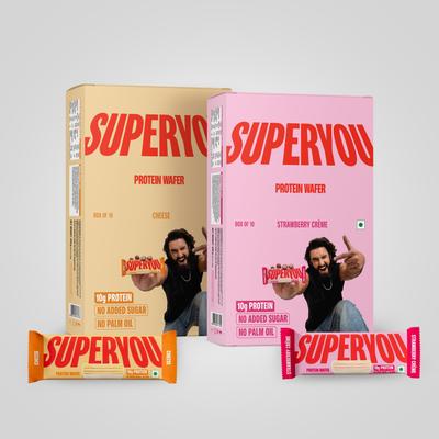 SUPERYOU 10g Protein, 3g Fiber, No Added Sugar|Yeast Fermented Protein|Energy Bars Protein Bars