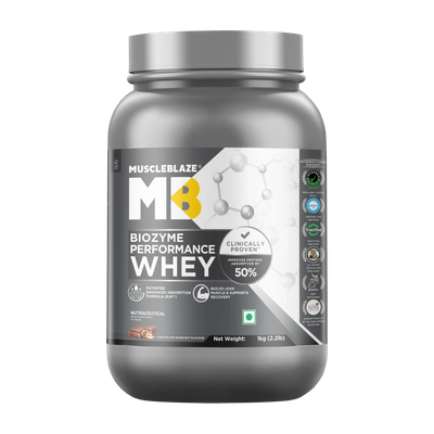 MUSCLEBLAZE Biozyme Performance Whey Protein Powder, 25g Protein Per Scoop Whey Protein