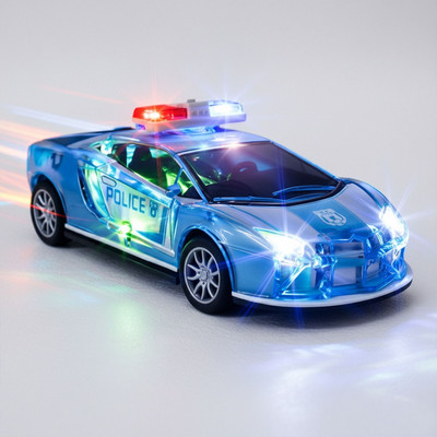twist n turn 3D Police Friction Car Toy with Lights & Music (Whit... more