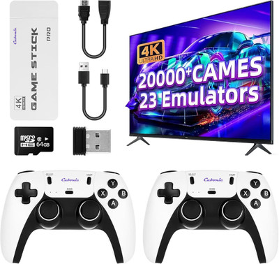 Cubonic GameVerse M15 Plus 4K| 23 Emulators| HDMI Plug & Play| Dual Wireless Controller 64 GB with Games like Contra/ Street Fighter series/ Tetris/ Pac‑Man, 20000+ Build-In