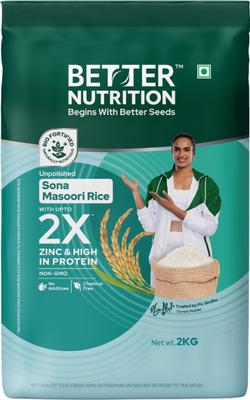 Better Nutrition Biofortified Soona Masoori Rice 2kg Sona Masoori Rice (Small Grain, Unpolished)