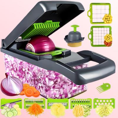 PICKORA Manual Kitchen Cutter for Slicing Grating and Dicing Vegetable & Fruit Chopper