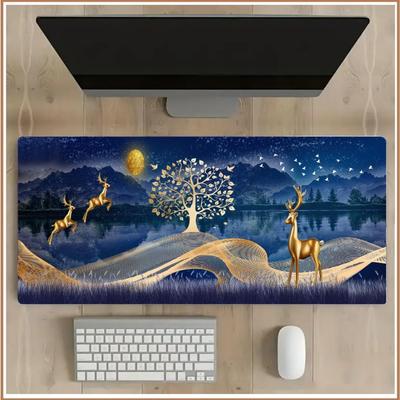 DARSHANAM WORLD Keyboard Mat, Mouse Pad Shortcut Keys Desk Mats for Office Non Slip Base Mousepad