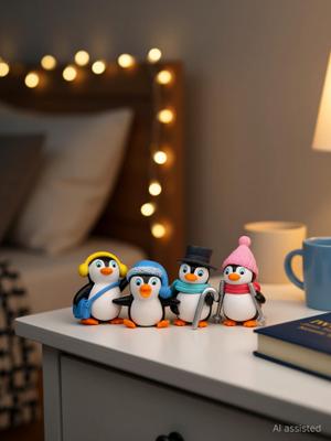 Spiaty 4 Types of Winter Penguin as a Toy and Showpiece Decorative Showpiece - 4.4 cm