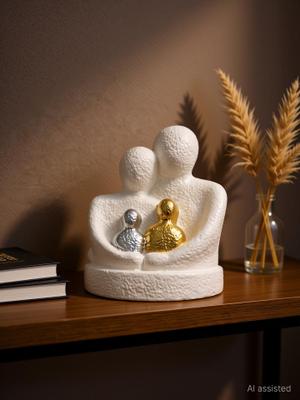aabco Ceramic Baby Couple Figurine Home Decor Romantic Gift Showpiece for Bedroom Decorative Showpiece - 12.7 cm