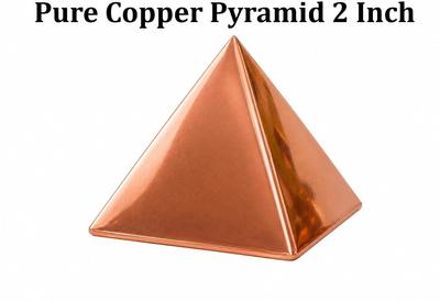 Chandram Pure Copper Pyramid for Vastu Energy | Copper Feng Shui Pyramid for Home Office Decorative Showpiece - 8.4 cm