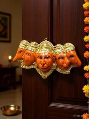 Mistletoe Panchmukhi Hanuman wall & door hanging for entrance Decorative Showpiece - 10 cm
