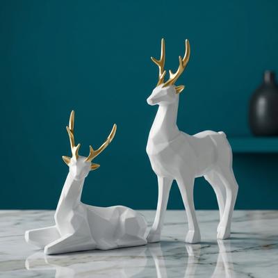 Flipkart SmartBuy Luxury Reindeer Set - Premium Polyresin Deer Statue for Living Room Decorative Showpiece - 21.5 cm