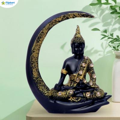 Flipkart SmartBuy Moon Buddha Idol for Home & Office Decor | Meditating Buddha Showpiece (Resin) Decorative Showpiece - 20 cm