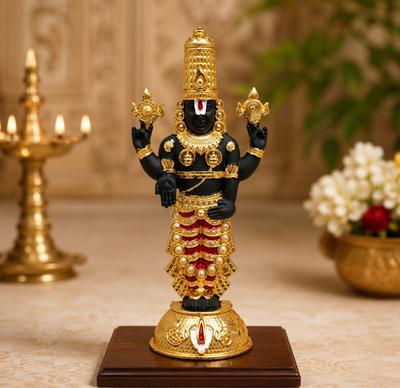 LAXA Tirupati Balaji and Venkateswara Swami.Premium quality idol for (6) inch Decorative Showpiece - 14 cm