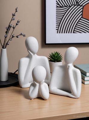 METIER Family Couple Showpiece Statues For Office & Home Decor Size 7.5cm 11.5cm 13cm Decorative Showpiece - 11.5 cm