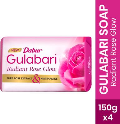 Dabur Gulabari Rose Glow Soap | Moisturizing Bathing Bar With Glycerine & Niacinamide