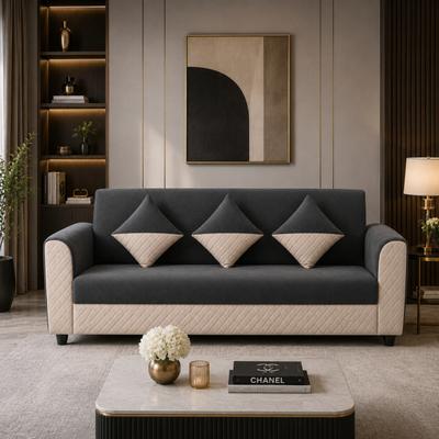 WAKESURE Premium Quality Velvet Fabric 3 Seater Sofa