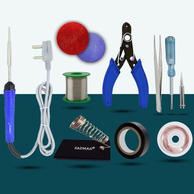 FADMAN Electronic Blue-White 10in1 Mobile Soldering Iron Kit Set 25 W Simple