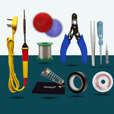 FADMAN Electronic Full Red 10in1 Mobile Soldering Iron Kit Set 25 W Simple
