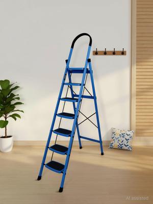 Impulse by Plantex Premium Steel Foldable 7-Step Ladder for Home - Wide Anti Skid Step Ladder Steel Ladder